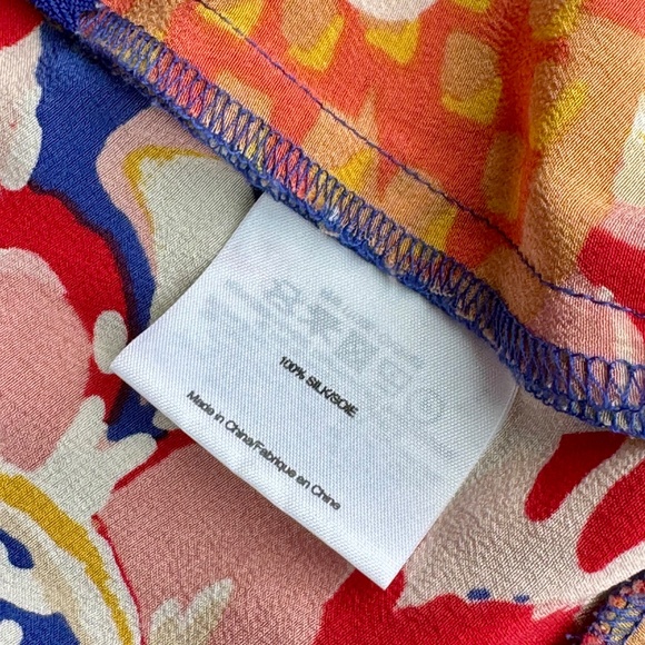 Tory Burch Aloisa Silk Floral Ruffle Strap A-Line Mini Dress Size 12 - Picture 6 of 16